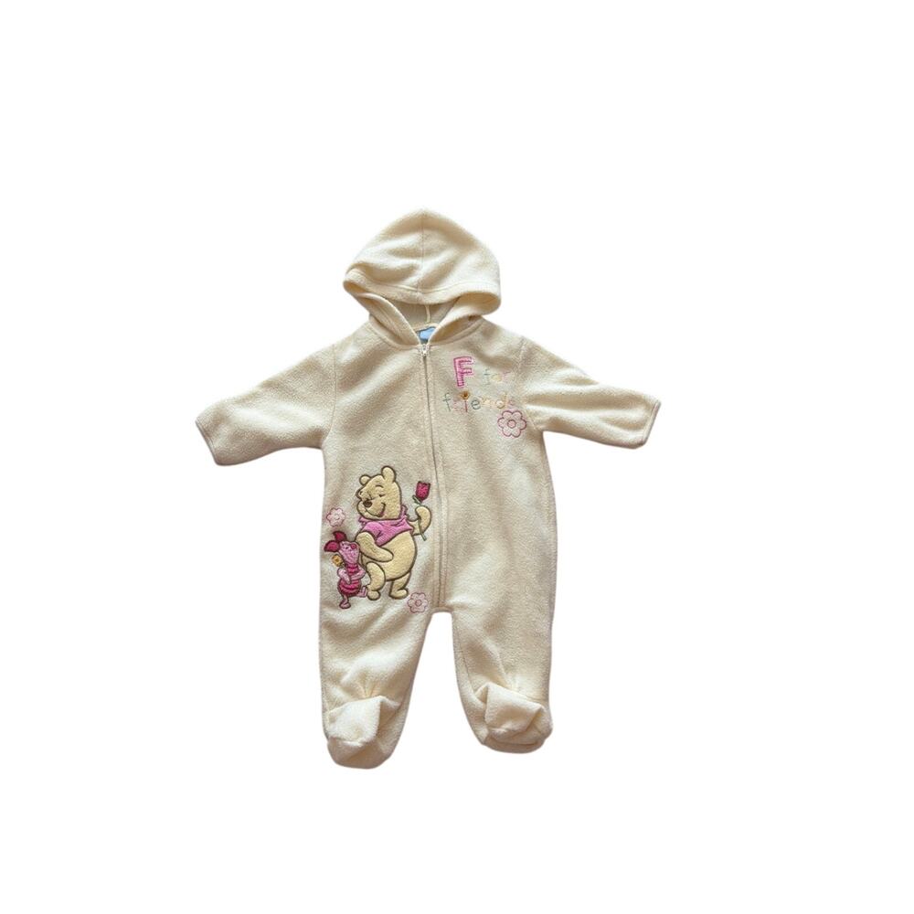 Disney Baby Winnie the Pooh Piglet Fleece Hooded Bunting 3-6M Cream